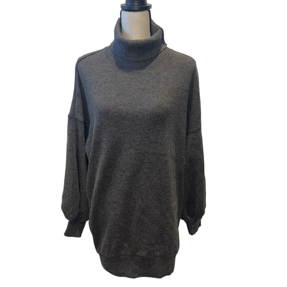 Choosy Grey Balloon Sleeve Sweater Dress